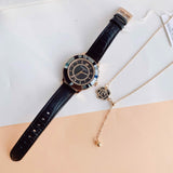 Swarovski Octea Lux Black Dial Black Leather Strap Watch for Women - 5414410 Authentic Buy Shop Now