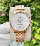 Tissot T Classic Carson Premium Automatic White Dial Rose Gold Steel Strap Watch for Men - T122.407.33.031.00 Authentic Buy Shop Now