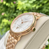 Tissot T Classic Carson Premium Automatic White Dial Rose Gold Steel Strap Watch for Men - T122.407.33.031.00 Authentic Buy Shop Now