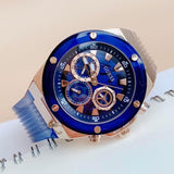 Guess Poseidon Chronograph Blue Dial Blue Silicone Strap Watch For Men - GW0425G3 Authentic Buy Shop Now