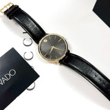 Movado Ultra Slim Black Dial Black Leather Strap Watch For Men - 0607087 Authentic Buy Shop Now