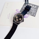 Guess Starlight Black Dial Black Rubber Strap Watch for Women - W0846L1 Authentic Buy Shop Now