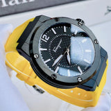 Salvatore Ferragamo F-80 Classic Black Dial Yellow Rubber Strap Watch for Men - SFHY01522 Authentic Buy Shop Now