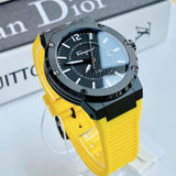 Salvatore Ferragamo F-80 Classic Black Dial Yellow Rubber Strap Watch for Men - SFHY01522 Authentic Buy Shop Now