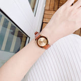 Movado Bold Gold Dial Brown Leather Strap Watch for Women - 3600437 Authentic Buy Shop Now