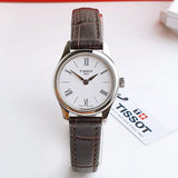 Tissot Tradition 5.5 Lady Silver Dial Brown Leather Strap Watch for Women - T063.009.16.018.00 Authentic Buy Shop Now