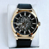 Fossil Everett Automatic Skeleton Black Dial Black Leather Strap Watch for Men - ME3208 Authentic Buy Shop Now
