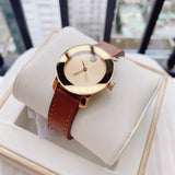 Movado Bold Gold Dial Brown Leather Strap Watch for Women - 3600437 Authentic Buy Shop Now