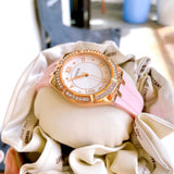 Guess Cosmo Diamonds Silver Dial Pink Silicone Strap Watch for Women - GW0034L3 Authentic Buy Shop Now