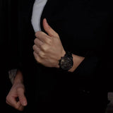 Daniel Wellington Iconic Chronograph Black Dial Black Steel Strap Watch For Men - DW00100642 Authentic Buy Shop Now