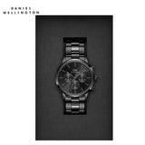 Daniel Wellington Iconic Chronograph Black Dial Black Steel Strap Watch For Men - DW00100642 Authentic Buy Shop Now
