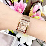 Guess Nouveau Diamonds Rose Gold Dial Rose Gold Mesh Bracelet Watch for Women - W0127L3 Authentic Buy Shop Now