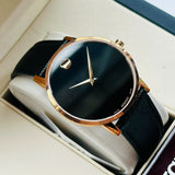 Movado Museum Classic Black Dial Black Leather Strap Watch for Men - 0607196 Authentic Buy Shop Now