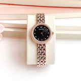 Emporio Armani Rosa Quartz Mother of Pearl Black Dial Rose Gold Steel Strap Watch For Women - AR11372 Authentic Buy Shop Now