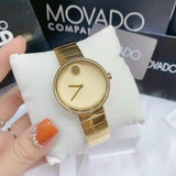 Movado Edge Gold Dial Gold Steel Strap Watch for Women - 3680014 Authentic Buy Shop Now