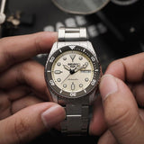 Seiko 5 Sports SKX Automatic Cream Dial Silver Steel Strap Watch For Men - SRPK31K1 Authentic Buy Shop Now