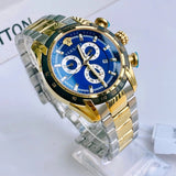Versace V-Ray Chronograph Quartz Blue Dial Two Tone Steel Strap Watch For Men - VE2I01021 Authentic Buy Shop Now