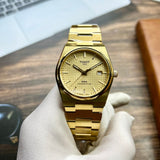 Tissot PRX Powermatic 80 Gold Dial Gold Steel Strap Watch for Men - T137.407.33.021.00 Authentic Buy Shop Now
