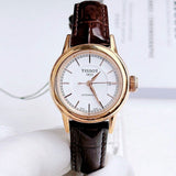 Tissot Carson Automatic White Dial Brown Leather Strap Watch For Women - T085.207.36.011.00 Authentic Buy Shop Now