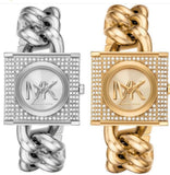 Michael Kors Chain Lock Pave Gold Dial Gold Steel Strap Watch For Women - MK4711 Authentic Buy Shop Now