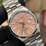 Citizen x Pantone Automatic Warm Sand Dial Silver Steel Strap Watch For Men - NJ0158-89Y Authentic Buy Shop Now