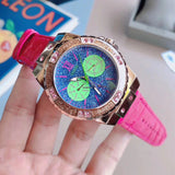 Guess Limelight Quartz Multicolor Dial Red Leather Strap Watch For Women - W0775L4 Authentic Buy Shop Now