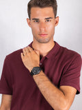 Fossil Machine Black Dial Black Steel Strap Watch for Men - FS4775 Authentic Buy Shop Now