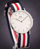 Daniel Wellington Classic Canterbury White Dial Two Tone NATO Strap Watch For Women - DW00100051 Authentic Buy Shop Now