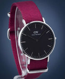 Daniel Wellington Classic Roselyn Black Dial Maroon Nylon Strap Watch For Women - DW00100274 Authentic Buy Shop Now
