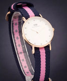 Daniel Wellington Classy Winchester White Dial Two Tone NATO Strap Watch For Women - DW00100065 Authentic Buy Shop Now