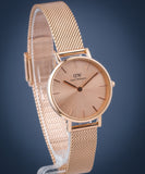 Daniel Wellington Petite Rose Gold Dial Rose Gold Mesh Bracelet Watch For Women - DW00100470 Authentic Buy Shop Now