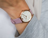 Emporio Armani Kappa Mother Of Pearl White Dial Pink Leather Strap Watch For Women - AR11130 Authentic Buy Shop Now