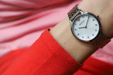 Emporio Armani Gianni T Bar Mother of Pearl Dial Two Tone Steel Strap Watch For Women - AR2508 Authentic Buy Shop Now