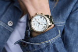 Guess Solar Chronograph Diamonds White Dial Gold Steel Strap Watch for Women - W1069L2 Authentic Buy Shop Now