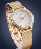 Guess Chelsea Mother of Pearl White Dial Rose Gold Mesh Strap Watch For Women - W0647L2 Authentic Buy Shop Now