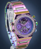 Guess Fusion Chronograph Purple Dial Purple Steel Strap Watch for Women - GW0552L4 Authentic Buy Shop Now