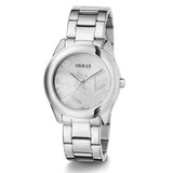 Guess Cubed Analog Silver Dial Silver Steel Strap Watch For Women - GW0606L1 Authentic Buy Shop Now