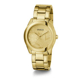 Guess Cubed Analog Gold Dial Gold Steel Strap Watch For Women - GW0606L2 Authentic Buy Shop Now