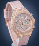 Guess Heiress Diamonds Rose Gold Dial Pink Rubber Strap Watch for Women - GW0407L3 Authentic Buy Shop Now