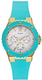 Guess Overdrive White Dial Turquoise Rubber Strap Watch for Women - W0149L3 Authentic Buy Shop Now
