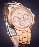 Guess Sunrise Quartz Rose Gold Dial Rose Gold Steel Strap Watch For Women - W0330L2 Authentic Buy Shop Now