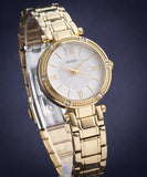 Guess Park Ave South Analog White Dial Gold Steel Strap Watch For Women - W0767L2 Authentic Buy Shop Now