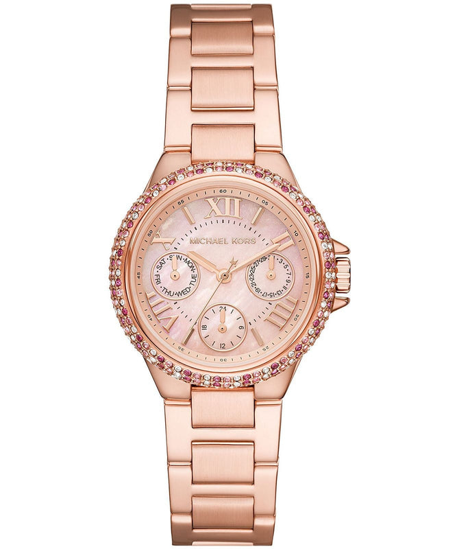 Michael Kors Mini Camille Multifunction Rose Gold Dial Rose Gold Steel Strap Watch For Women - MK7273 Authentic Buy Shop Now