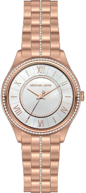 Michael Kors Lauryn Mother of Pearl Dial Rose Gold Steel Strap Watch for Women - MK3716 Authentic Buy Shop Now