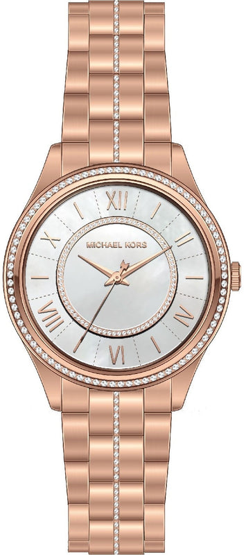 Michael Kors Lauryn Mother of Pearl Dial Rose Gold Steel Strap Watch for Women - MK3716 Authentic Buy Shop Now