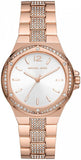 Michael Kors Lennox Three-Hand Silver Dial Rose Gold Steel Strap Watch For Women - MK7362 Authentic Buy Shop Now