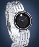 Movado Esperanza 28mm Black Dial Silver Steel Strap Watch For Women - 0607051 Authentic Buy Shop Now