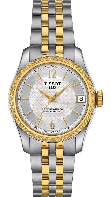 Tissot Ballade Powermatic 80 Mother of Pearl Silver Dial Two Tone Steel Strap Watch For Women - T108.208.22.117.00 Authentic Buy Shop Now