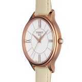 Tissot T Lady Bella Ora Round White Dial Beige Leather Strap Watch For Women - T103.210.36.018.00 Authentic Buy Shop Now