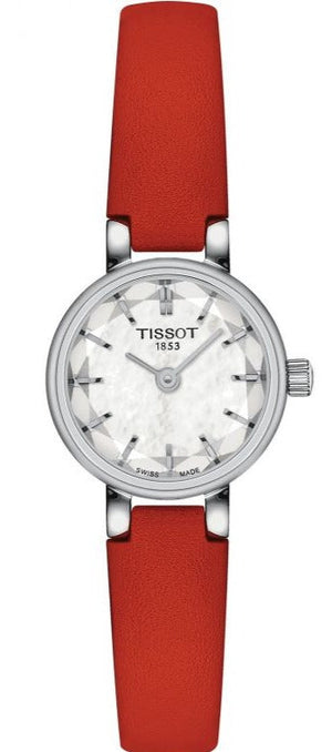 Tissot Lovely Round Mother of Pearl Dial Red Leather Strap Watch for Women - T140.009.16.111.00 Authentic Buy Shop Now